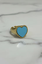 Anello Cuore in Argento 925 con Pietra – Disponibile in Più Colori | CM Silver Jewels