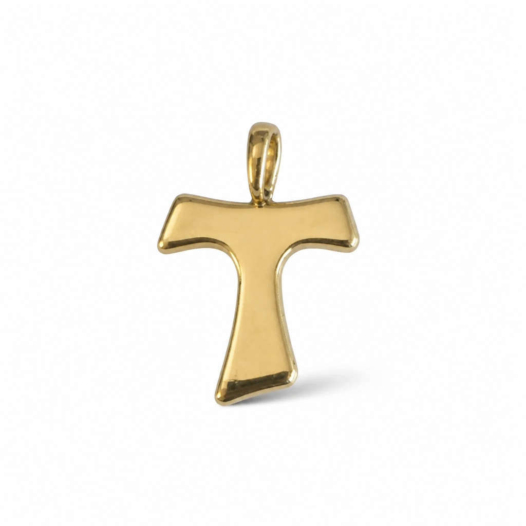 Ciondolo Croce Tau in Oro 18 Carati – Simbolo Francescano 2,5 cm | CM Silver Jewels