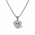 Collana in Argento 925 con Cuore e Strass 10 mm, 42 cm | CM Silver Jewels