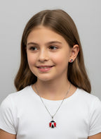 Set Bambina Coccinella in Argento 925 – Collana e Orecchini - Gioielleria CM SILVER & JEWELS