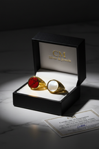 Anello Uomo in Argento 925 Dorato con Pietra Naturale – 2 Colori, Misura Regolabile | CM Silver Jewels