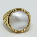 Anello Uomo in Argento 925 Dorato con Pietra Naturale – 2 Colori, Misura Regolabile | CM Silver Jewels