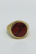 Anello Uomo in Argento 925 Dorato con Pietra Naturale – 2 Colori, Misura Regolabile | CM Silver Jewels