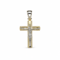 Crocifisso in Oro 18kt Bicolore Oro Giallo e Oro Bianco – 45×22mm | CM Silver Jewels