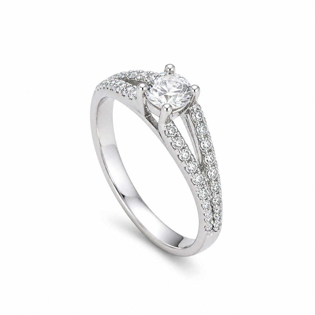Anello Solitario Donna in Oro 18 Carati con Zircone 0,30 ct – Misura 17 | CM Silver Jewels