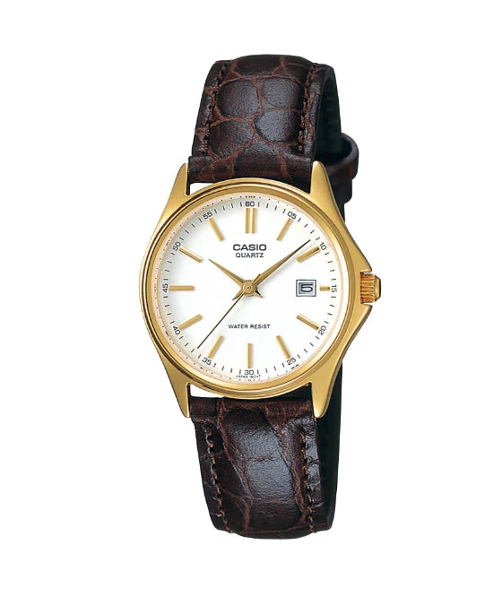 Montre Femme CASIO LTP-1183Q-7A – Analogique Quartz, Cadran Blanc, Bracelet Cuir | CM Silver Jewels