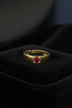 925 Sterling Silver Gold Plated Ring – White or Black Zircon