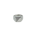 Anello Uomo in Argento 925 con Zircone Angolare Trasparente | CM Silver Jewels