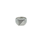 Anello Uomo in Argento 925 con Zircone Angolare Trasparente | CM Silver Jewels
