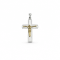 Croce in Argento 925 Bicolore con Finitura Dorata – 45×25 mm | CM Silver Jewels