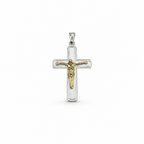 Croce in Argento 925 Bicolore con Finitura Dorata – 45×25 mm | CM Silver Jewels