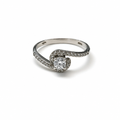 Anello Solitario Intrecciato in Oro 18 Carati con Zircone – Misura 16 | CM Silver Jewels