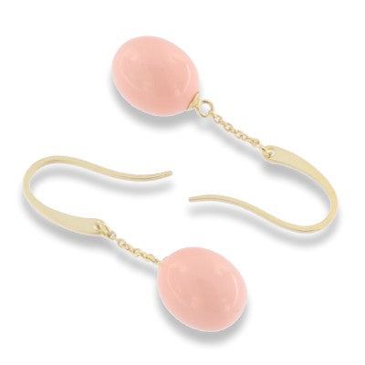 Orecchini Pendenti con Perla Rosa e Gancio Dorato | CM Silver Jewels