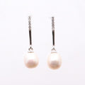 Orecchini Pendenti con Perla e Zirconi in Argento 925 | CM Silver Jewels