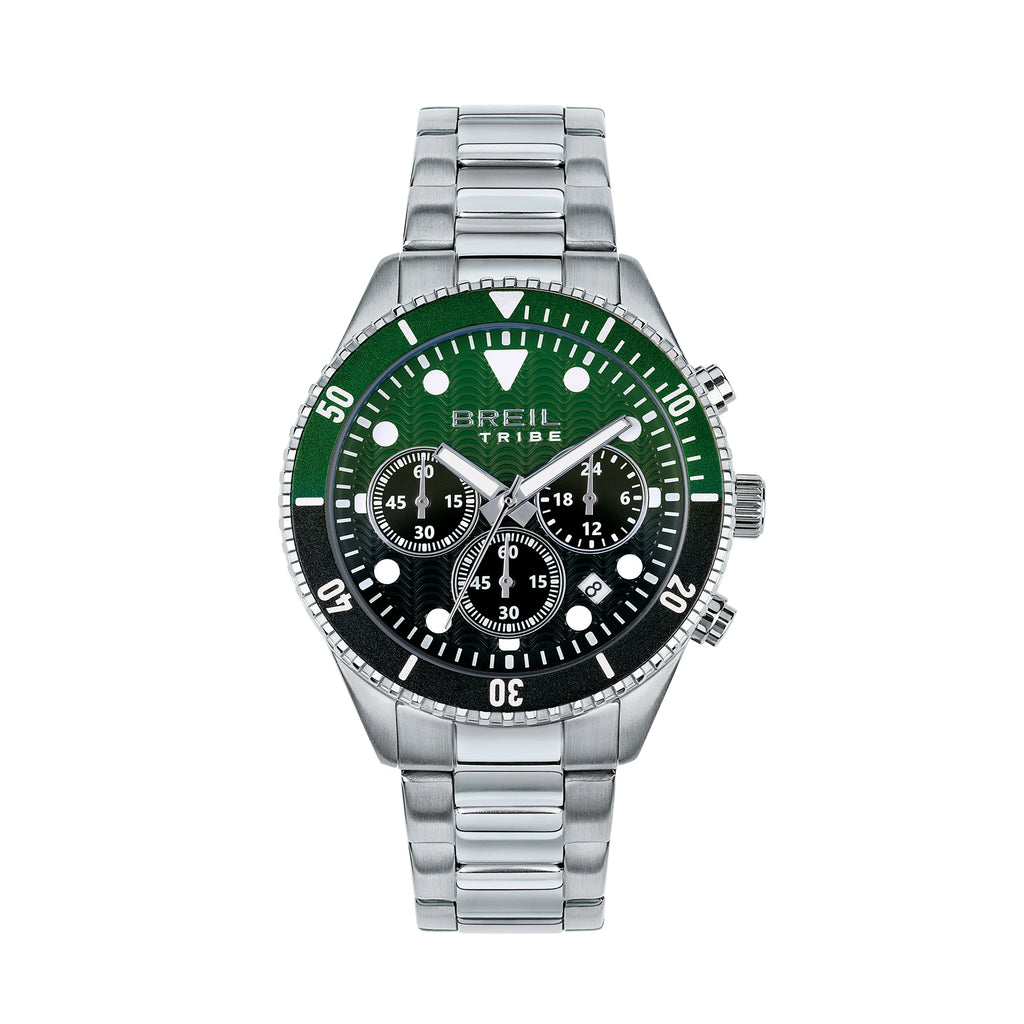 Orologio Breil Overhand EW0763 – Cronografo, Quadrante Nero/Verde, Acciaio, 100m | CM Silver Jewels