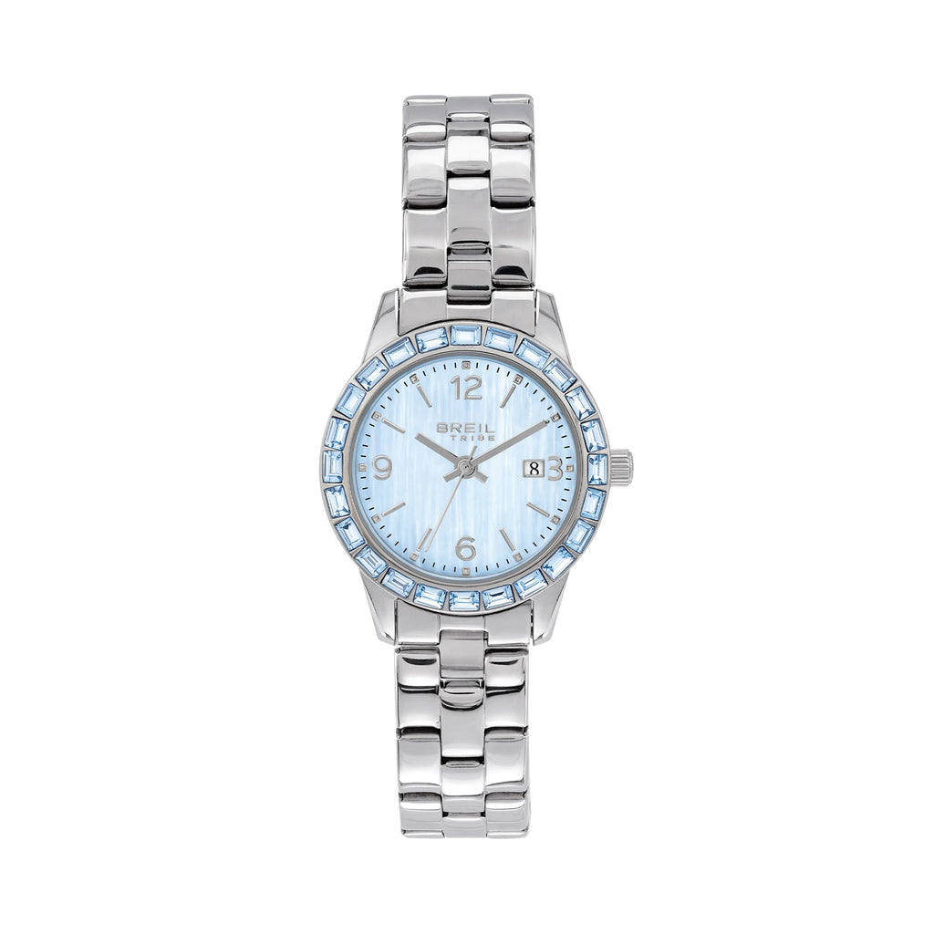 Orologio Breil Glow and Go EW0823 – Madreperla Ice Blue, Cristalli Baguette, Cassa 30mm | CM Silver Jewels