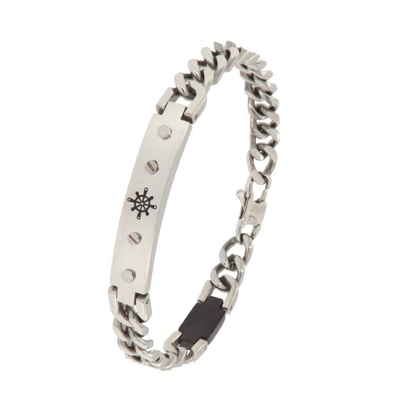 Bracciale Uomo Acciaio Inox Dettaglio Nautico – Design Marino Resistente