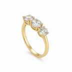 Anello Trilogy in Oro Giallo 18 Carati con Zirconi – Misura 14 | CM Silver Jewels