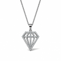 Collana Veneziana in Argento 925 con Pendente a Forma di Diamante 45 cm | CM Silver Jewels