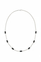 Collana Catena in Acciaio con Inserti Neri – Lunghezza 50 cm | CM Silver Jewels