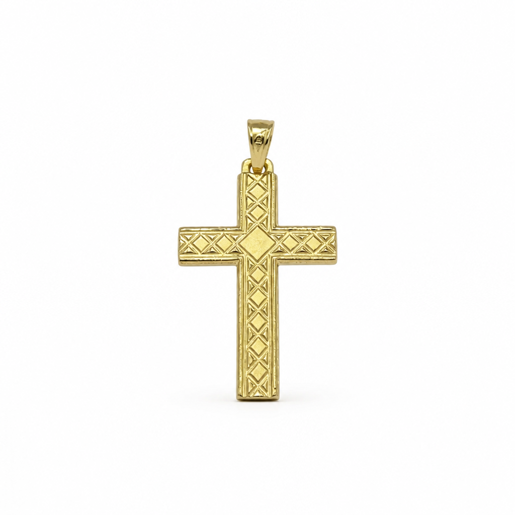 Croce in Argento 925 Placcata Oro – 45x22mm Unisex | CM Silver Jewels