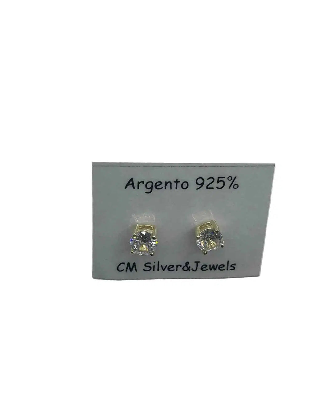 Orecchini Punto Luce in Argento 925 Placcati Oro con Zircone