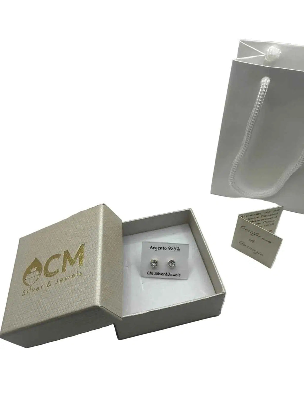 Orecchini Punto Luce in Argento 925 Placcati Oro con Zircone