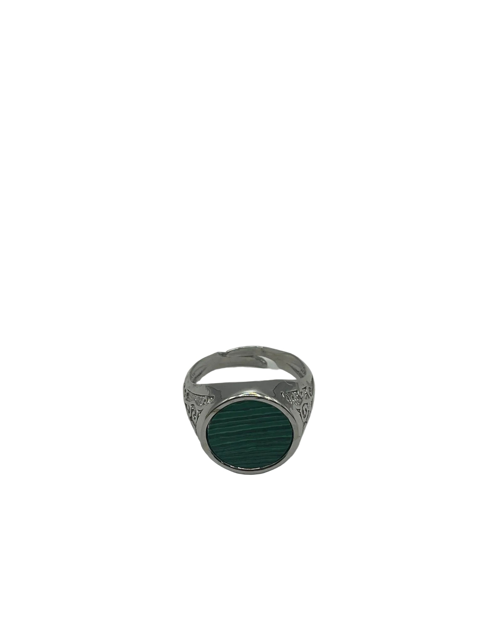 Anello Uomo in Argento 925 con Pietra Verde – Design Artigianale Italiano - Gioielleria CM SILVER & JEWELS