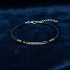 Bracelet en Argent 925 avec Cordon et Barre Zircons – 4 Couleurs | CM Silver Jewels