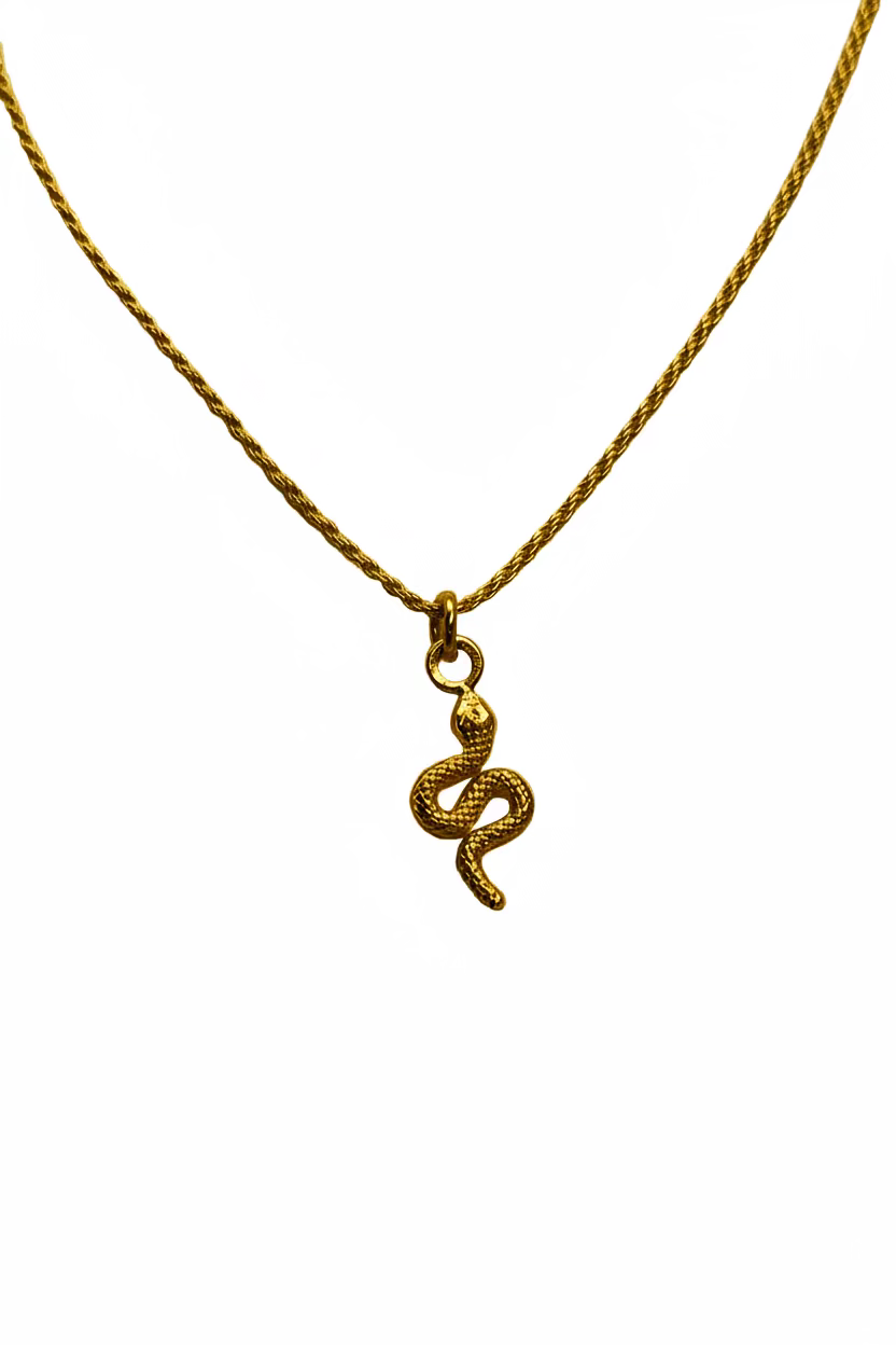 Gold Plated 925 Sterling Silver Snake Pendant Necklace – 45 cm | CM Silver Jewels
