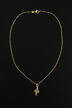 Gold Plated 925 Sterling Silver Snake Pendant Necklace – 45 cm | CM Silver Jewels