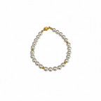 Bracciale con Perle e Dettagli Dorati in Argento 925 – 18 cm | CM Silver Jewels