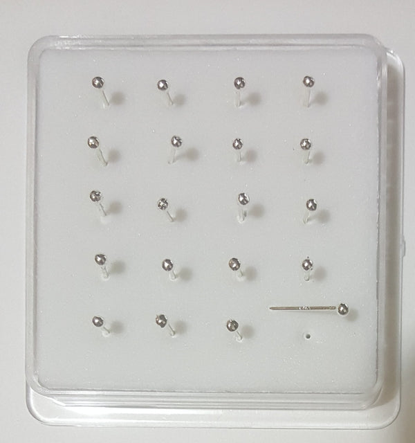 Piercing naso pallina in argento 1 cm lunghezza