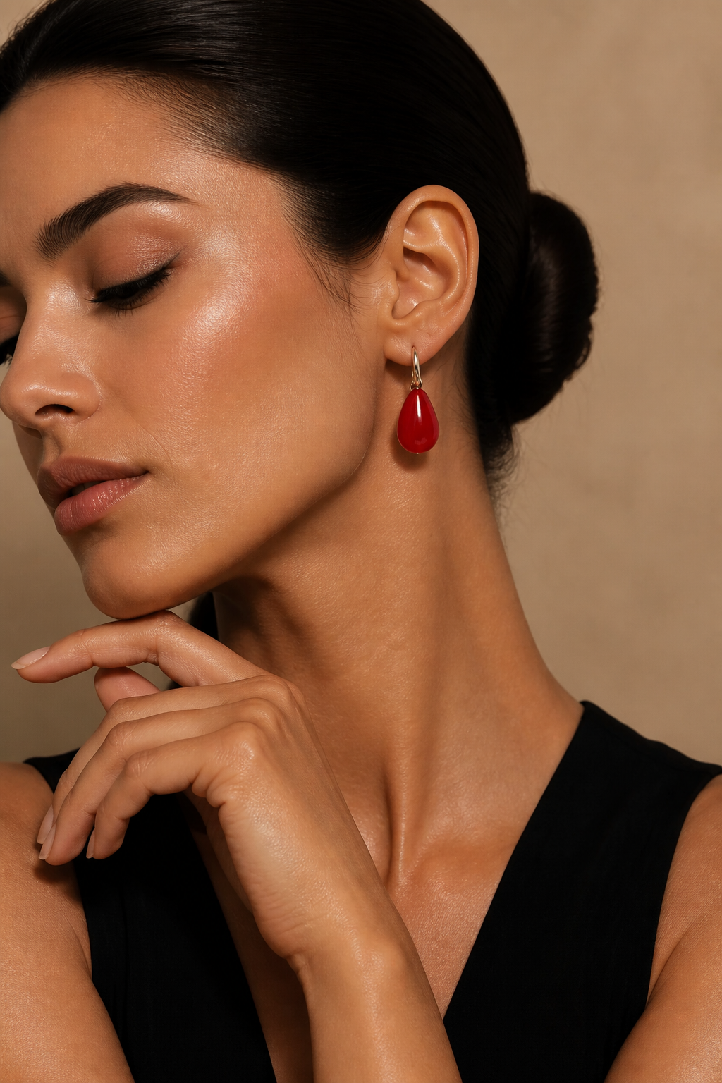 Orecchini a Goccia in Corallo Rosso con Monachella in Argento 925 | CM Silver Jewels