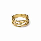 Anello in Oro 18k a Fili Intrecciati Donna – Misura 15 ITA | CM Silver Jewels