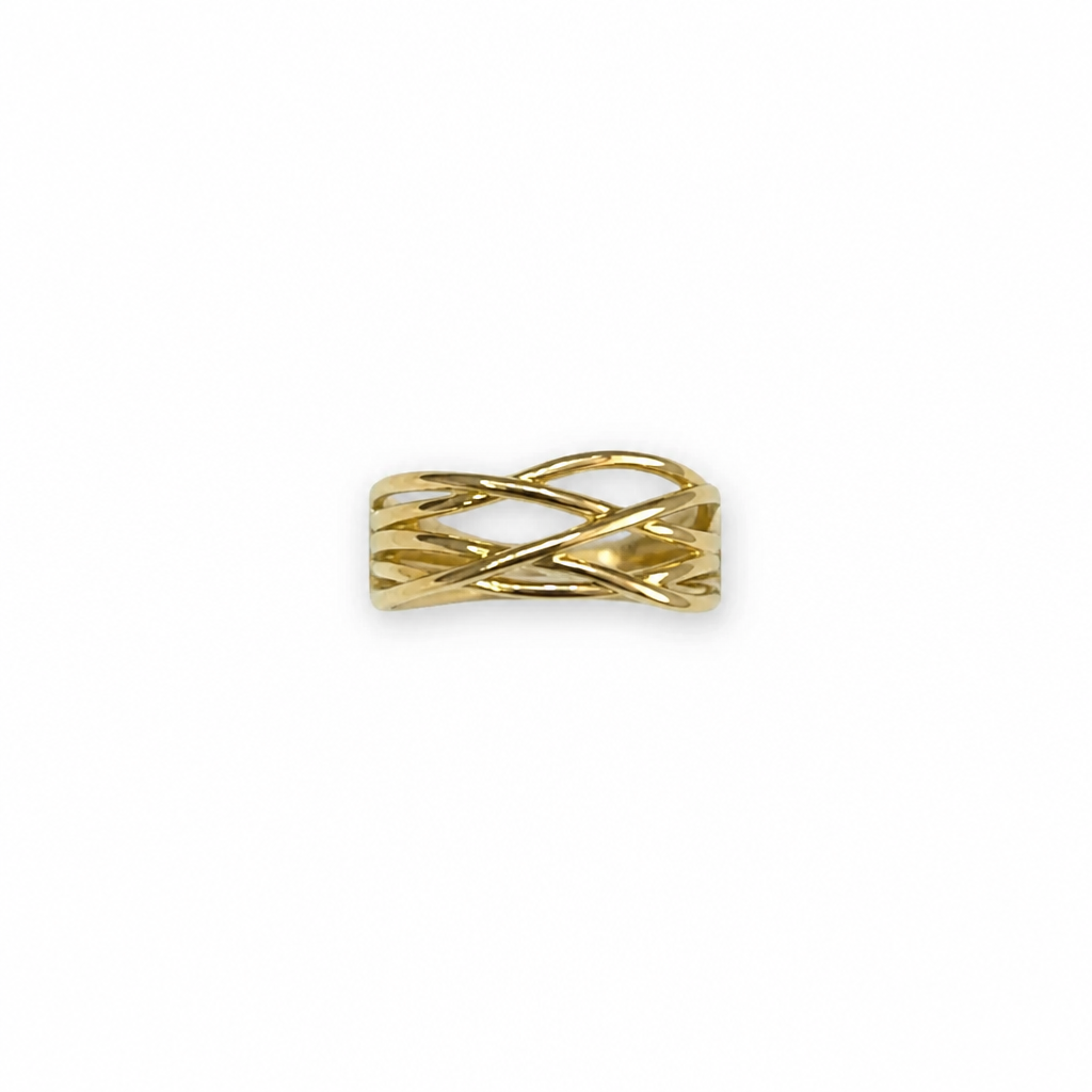 Anello in Oro 18k a Fili Intrecciati Donna – Misura 15 ITA | CM Silver Jewels