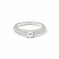 Anello in Oro Bianco 18k con Pavé di Zirconi Donna – Misura 12 | CM Silver Jewels