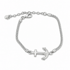 Bracciale in Argento 925 con Ancora – Lunghezza Regolabile 17,5–23 cm | CM Silver Jewels