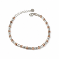 Bracelet Femme Argent 925 avec Détails Dorés Bicolores – 20 cm Réglable | CM Silver Jewels