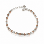 Bracelet Femme Argent 925 avec Détails Dorés Bicolores – 20 cm Réglable | CM Silver Jewels