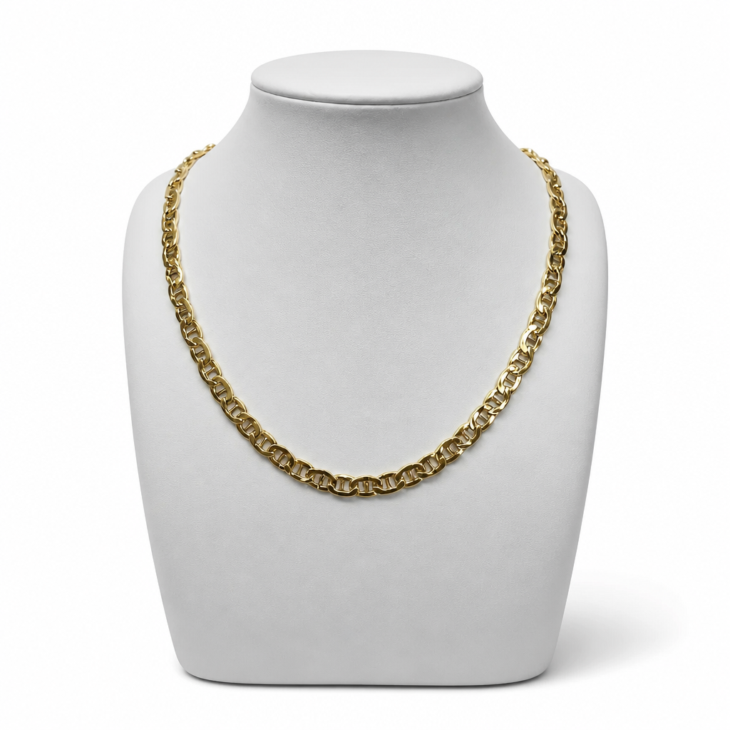 Collana Uomo in Argento 925 Placcato Oro Catena Marinara 8 mm – 50 cm o 60 cm | CM Silver Jewels