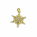 Gold Plated 925 Sterling Silver Necklace with Snowflake Pendant and Zircons – 42 cm Women | CM Silver Jewels