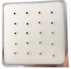 Piercing Naso Punto Luce Colorato in Argento 925 – 1 cm | CM Silver Jewels