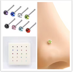 Piercing Naso Punto Luce Colorato in Argento 925 – 1 cm | CM Silver Jewels
