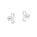 925 Sterling Silver Infinity Stud Earrings with Zircons – 1 cm | CM Silver Jewels