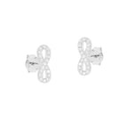 925 Sterling Silver Infinity Stud Earrings with Zircons – 1 cm | CM Silver Jewels