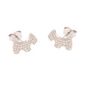 Orecchini Cagnolino in Argento 925 con Zirconi Bianchi Pavé | CM Silver Jewels
