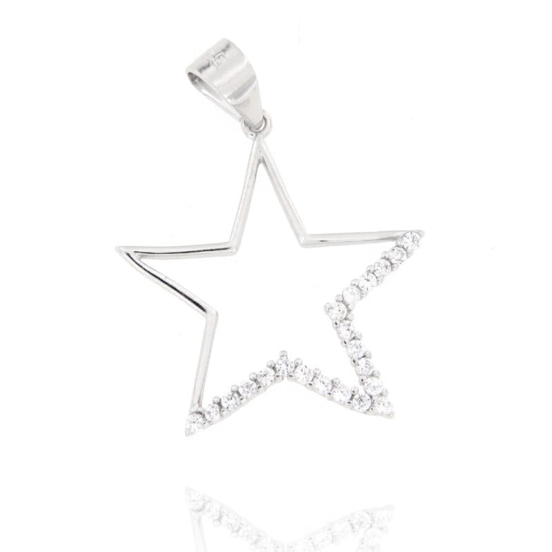 Ciondolo Stella in Argento 925 con Zirconi – 2,7 cm | CM Silver Jewels