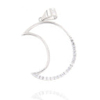 Pendentif Lune Croissant en Argent 925 avec Zircons – 3 cm | CM Silver Jewels