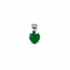 Pendentif Cœur en Argent 925 avec Zircons Colorés – Bleu, Vert, Noir | CM Silver Jewels